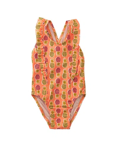 Tea Collection One-piece Ruffle Swimsuit In Orange