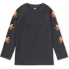 Tea Collection Palm Sleeve Rash Guard In Pepper
