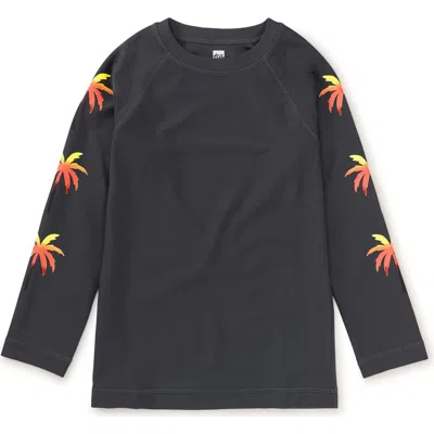 Tea Collection Kids'  Palm Sleeve Rash Guard In Pepper