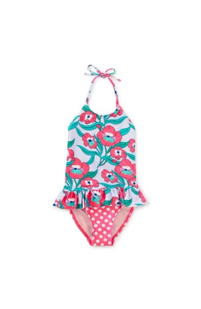 Tea Collection Kids'  Peplum One-piece Swimsuit In Multi