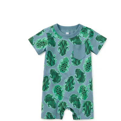 Tea Collection Pocket Shortie Baby Romper In Green