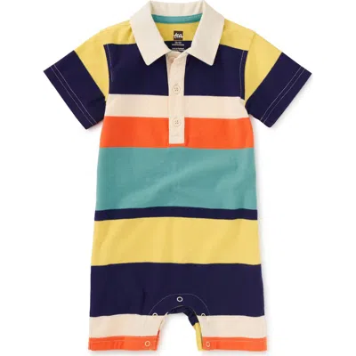 Tea Collection Polo Baby Romper In Patina