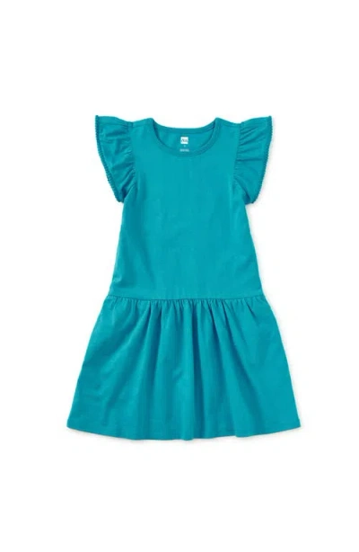 Tea Collection Kids'  Pom-pom Flutter Dress In Blue