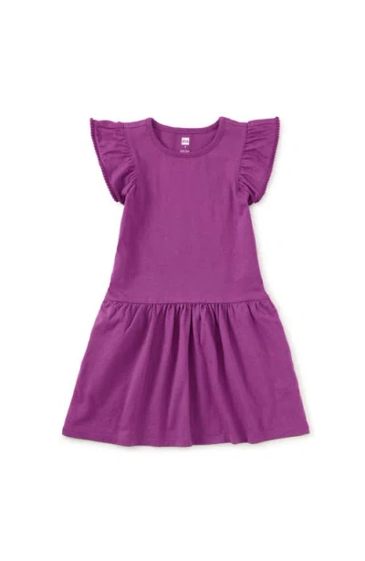 Tea Collection Kids'  Pom-pom Flutter Dress In Purple