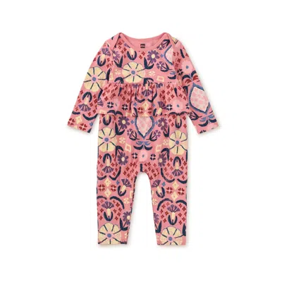 Tea Collection Kids' Pretty Peplum Baby Romper In Multi