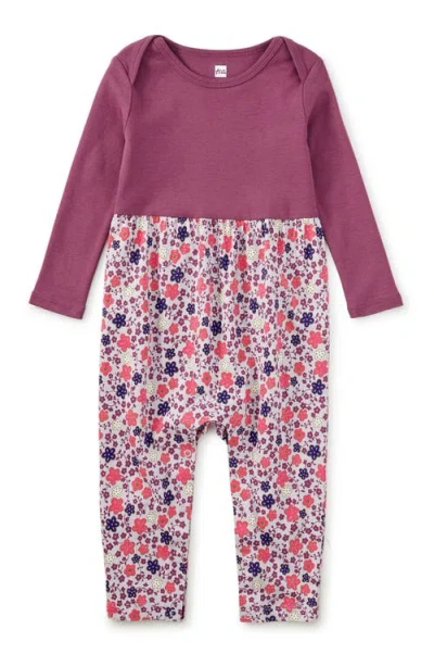 Tea Collection Print Mix Baby Romper In Purple