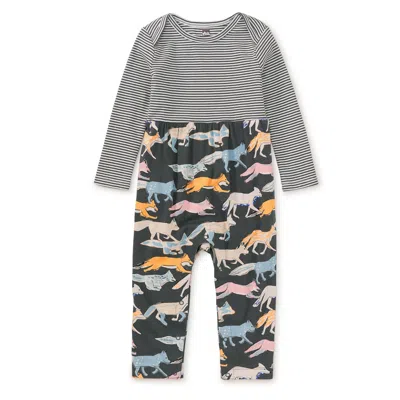 Tea Collection Kids' Print Mix Baby Romper In Black