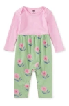 Tea Collection Print Mix Baby Romper In Pink