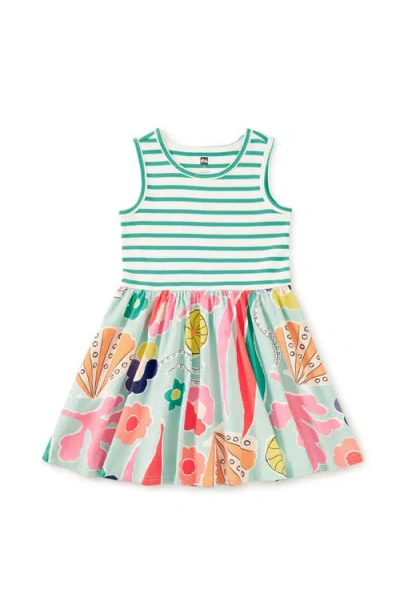 Tea Collection Babies'  Print Mix Tank Skirted Dress In Multi