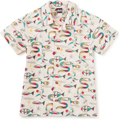 Tea Collection Kids'  Printed Camp Shirt In Multi