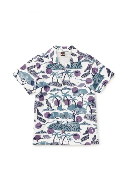 Tea Collection Kids'  Printed Camp Shirt In Multi