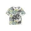 Tea Collection Printed Ribbed Easy Fit Tee In Multi