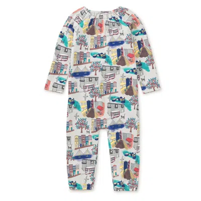Tea Collection Kids' Raglan Baby Romper In Gray