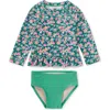 Tea Collection Rash Guard Baby Swim Set 2.0 In Orchid Ditsy