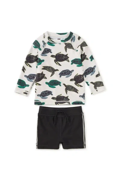 Tea Collection Rash Guard Baby Swim Set In Black