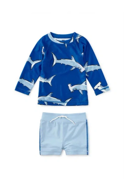 Tea Collection Rash Guard Baby Swim Set In Blue