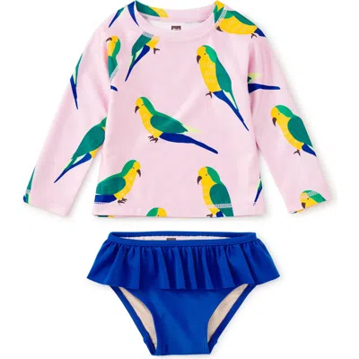 Tea Collection Rash Guard Baby Swim Set In Pink