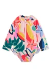Tea Collection Rash Guard Baby Swimsuit 2.0 In Parakeet Tropicalia