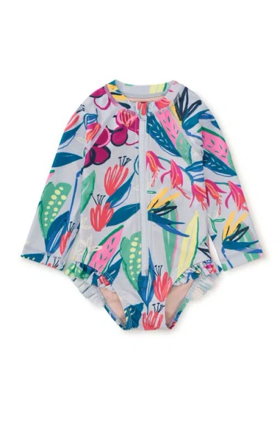 Tea Collection Rash Guard Baby Swimsuit 2.0 In Tropical Floral Burst