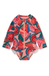 Tea Collection Rash Guard Baby Swimsuit 2.0 In Wiggly Watermelons