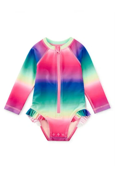 Tea Collection Kids'  Rash Guard Baby Swimsuit In Animal Print
