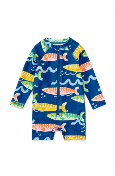 Tea Collection Rash Guard Baby Swimsuit In Blue
