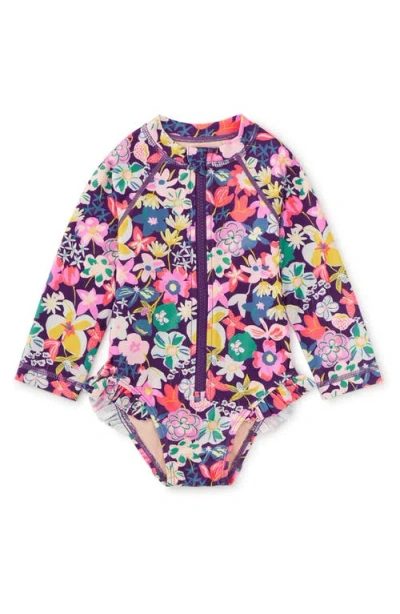 Tea Collection Kids'  Rash Guard Baby Swimsuit In Caribbean Wildflowers