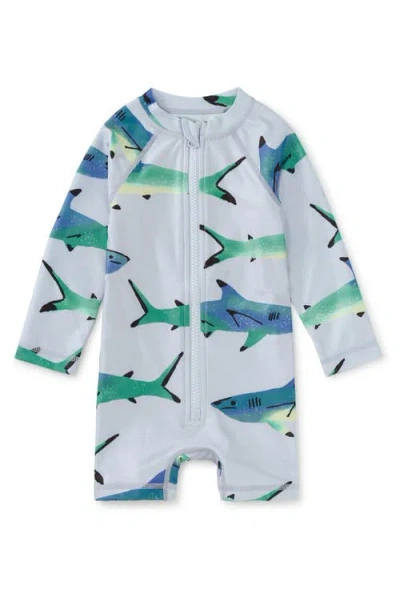 Tea Collection Rash Guard Baby Swimsuit In Painted Sharks