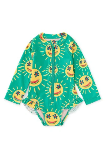 Tea Collection Kids'  Rash Guard Baby Swimsuit In Smiley Sun