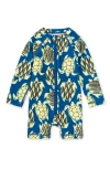 Tea Collection Rash Guard Baby Swimsuit In Tiled Turtles