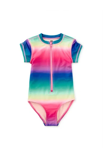 Tea Collection Kids'  Rash Guard One-piece Swimsuit In Multi