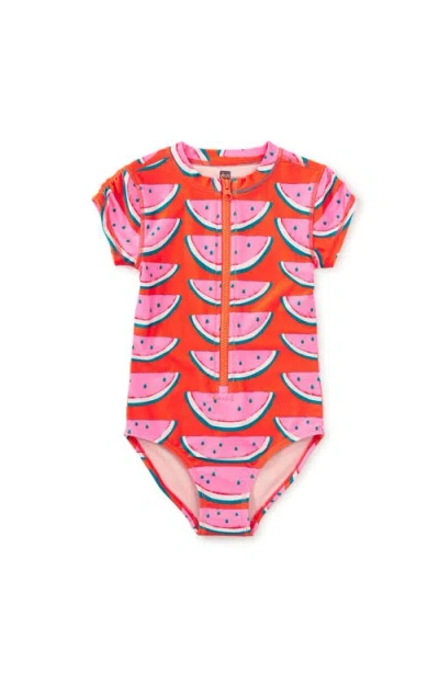 Tea Collection Kids'  Rash Guard One-piece Swimsuit In Multi