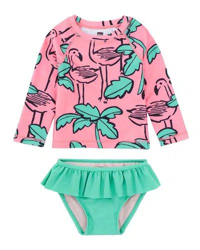 Tea Collection Rash Guard Swim Set In Pink