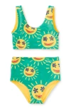 Tea Collection Kids'  Reversible Swimsuit Set In Smiley Sun