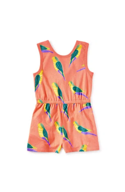 Tea Collection Kids'  Reversible Wrap Romper In Orange