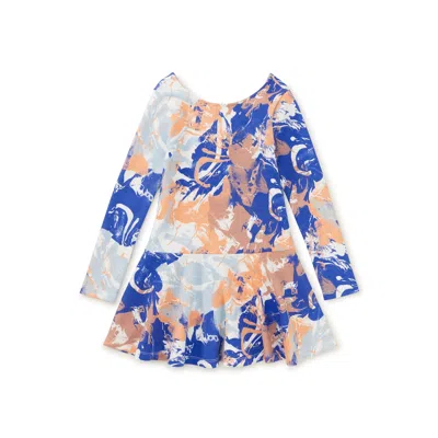 Tea Collection Kids' Ribbed Drop Waist Skater Dress In Multi