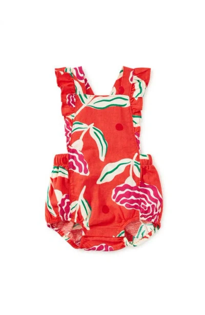 Tea Collection Ruffle Bubble Baby Romper In Red