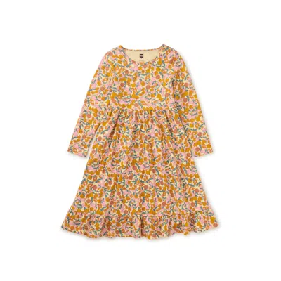 Tea Collection Kids' Ruffle Hem Maxi Dress In Yellow