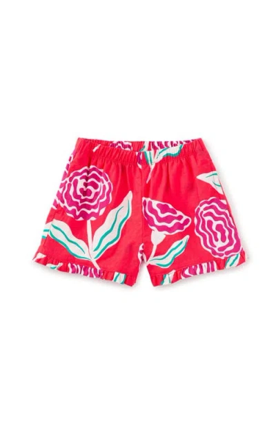 Tea Collection Kids'  Ruffle Hem Woven Short In Red