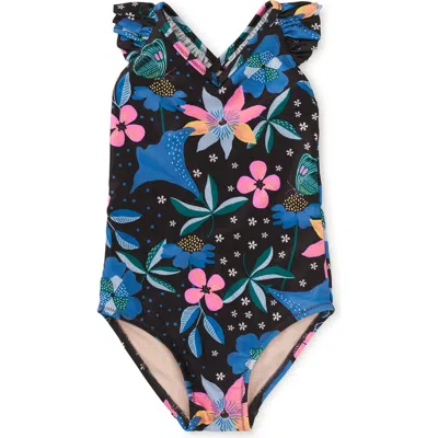 Tea Collection Kids'  Ruffle One-piece Swimsuit 2.0 In Brazilian Painted Floral