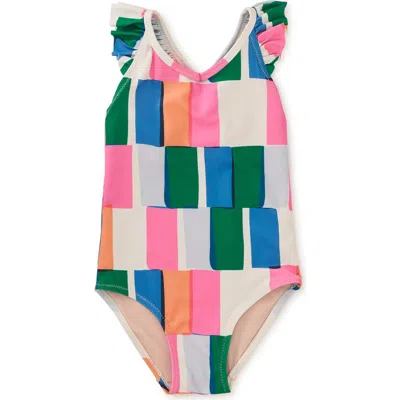 Tea Collection Kids'  Ruffle One-piece Swimsuit 2.0 In Copacabana Tile