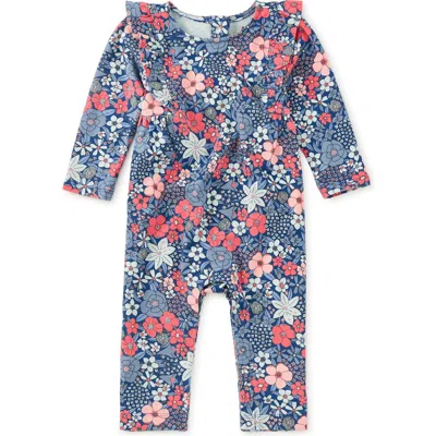 Tea Collection Ruffle Shoulder Baby Romper In Multi