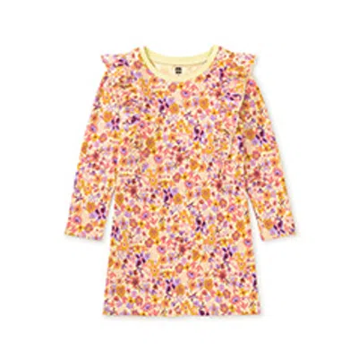 Tea Collection Kids' Ruffle Sleeve A-line Dress In Burgundy