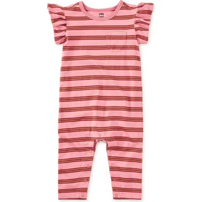 Tea Collection Ruffle Sleeve Baby Romper In Multi
