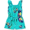 Tea Collection Kids'  Ruffle Strap Romper In Blue
