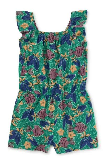 Tea Collection Kids'  Ruffle Strap Romper In Multi