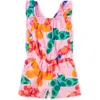 Tea Collection Kids'  Ruffle Strap Romper In Pink