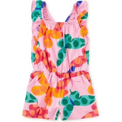 Tea Collection Kids'  Ruffle Strap Romper In Pink
