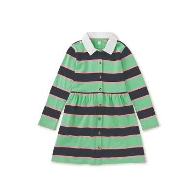 Tea Collection Kids' Rugby Shirtdress In Green