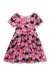 Tea Collection Babies'  Short Sleeve Ballet Dress In Block Print Passion Flower